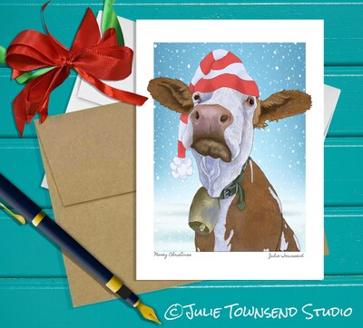 Christmas on Farm - A cards set features my holiday animals - Handmade cards to share the joy of the season with your friends and family - image3